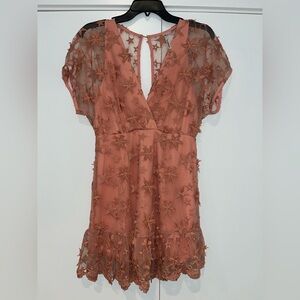 Indikah Rose Pink Star Mini Dress